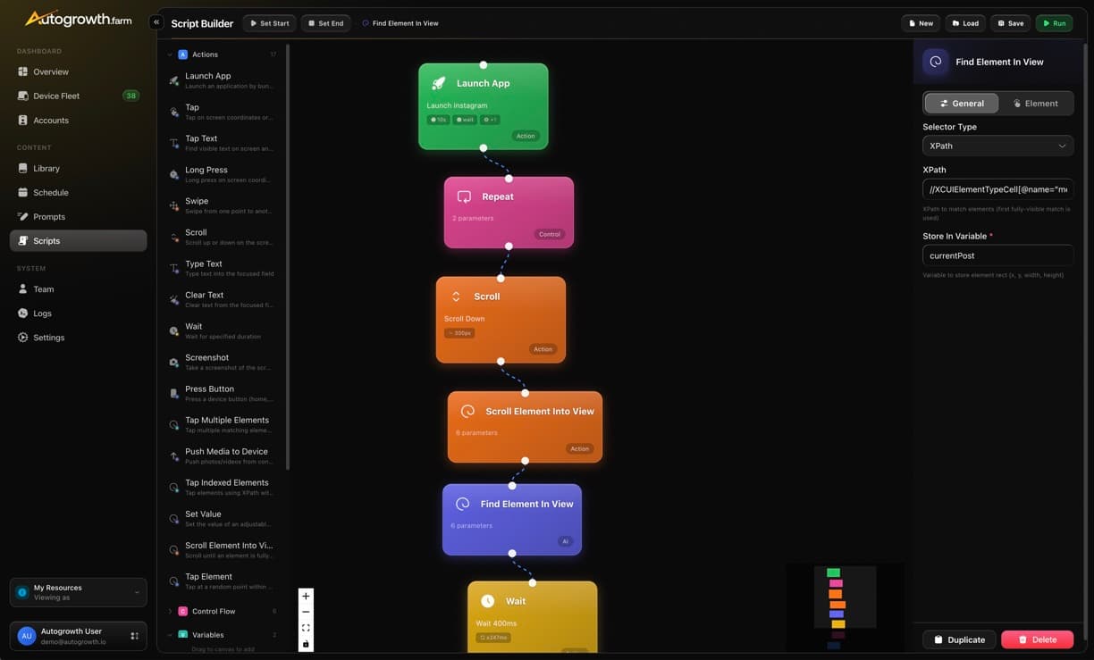 Visual Script Builder